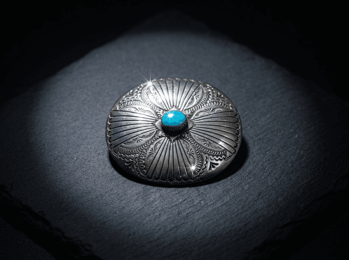 Sterling Silver Kingman Turquoise Belt Buckle - Medium #001 - image 1 of 1