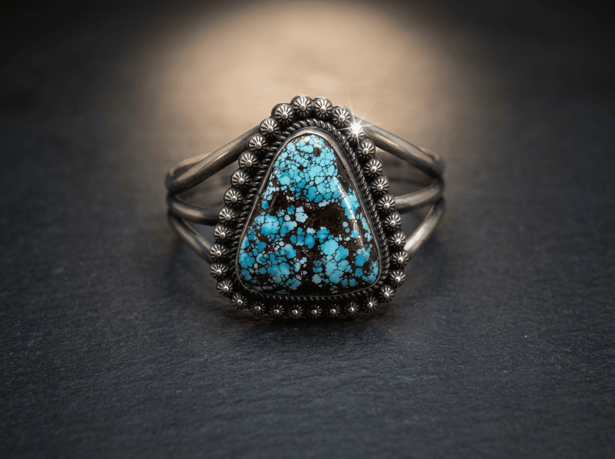 Sterling Silver Golden Hills Turquoise Bracelet - Size 7 #006 - image 1 of 1