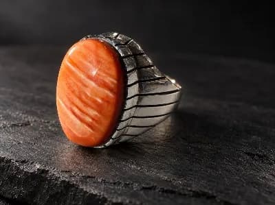 Sterling Silver Spiny Oyster Ring - Size 10 #614