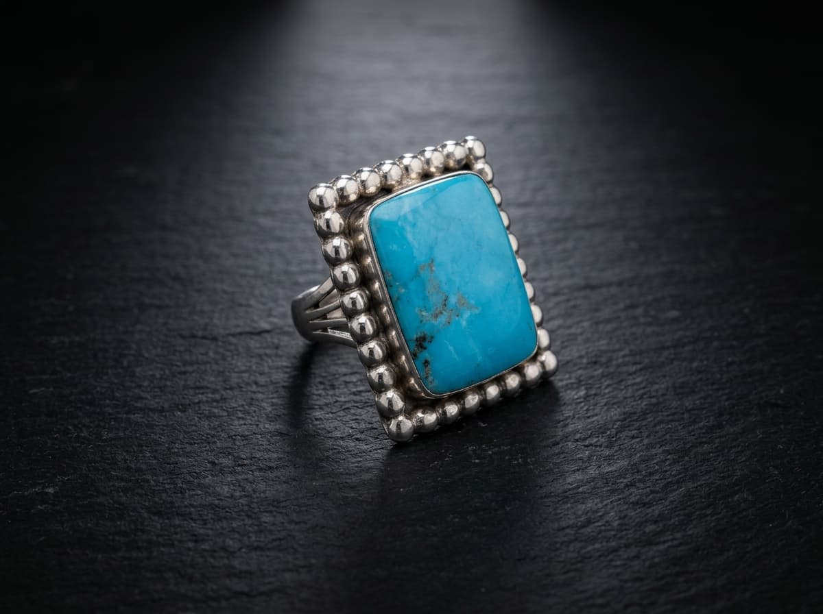 Sterling Silver Kingman Turquoise Ring - Size 9 #609