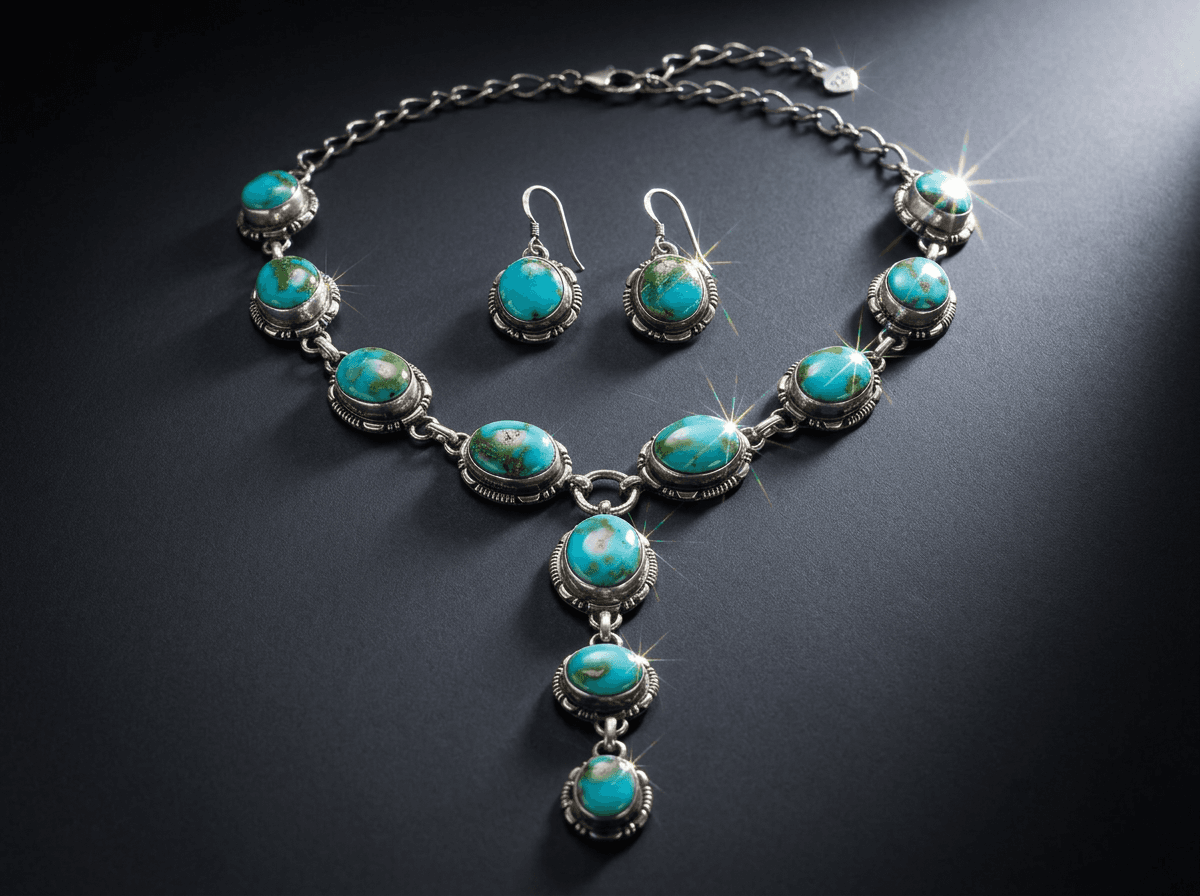 Sterling Silver Sonora Gold Turquoise Jewelry Set #025 - image 1 of 1