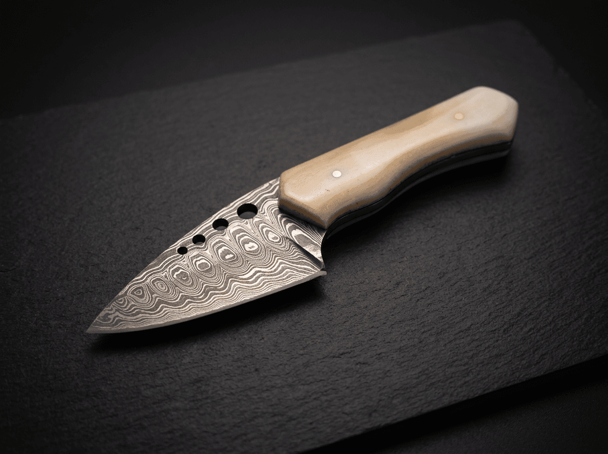 Deer Bone Damascus Steel Fixed Blade Knife - 3 in. #012 - image 1 of 1