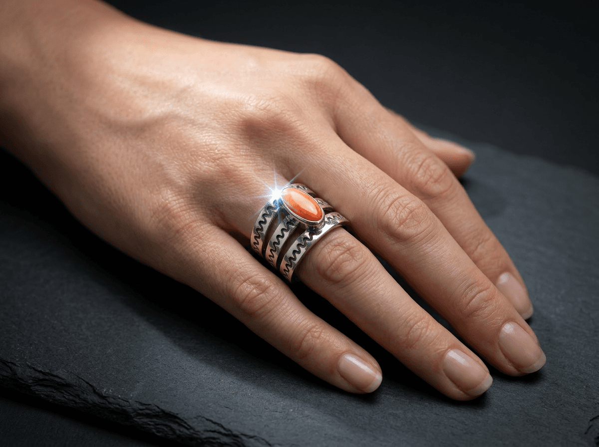 Sterling Silver Spiny Oyster Ring - Size 9 #027 - image 1 of 1